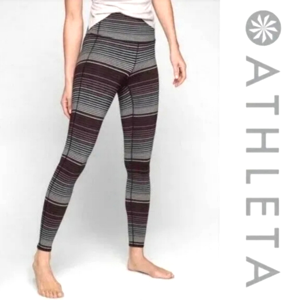Athleta Expense striped Chaturanga leggings women's size Medium